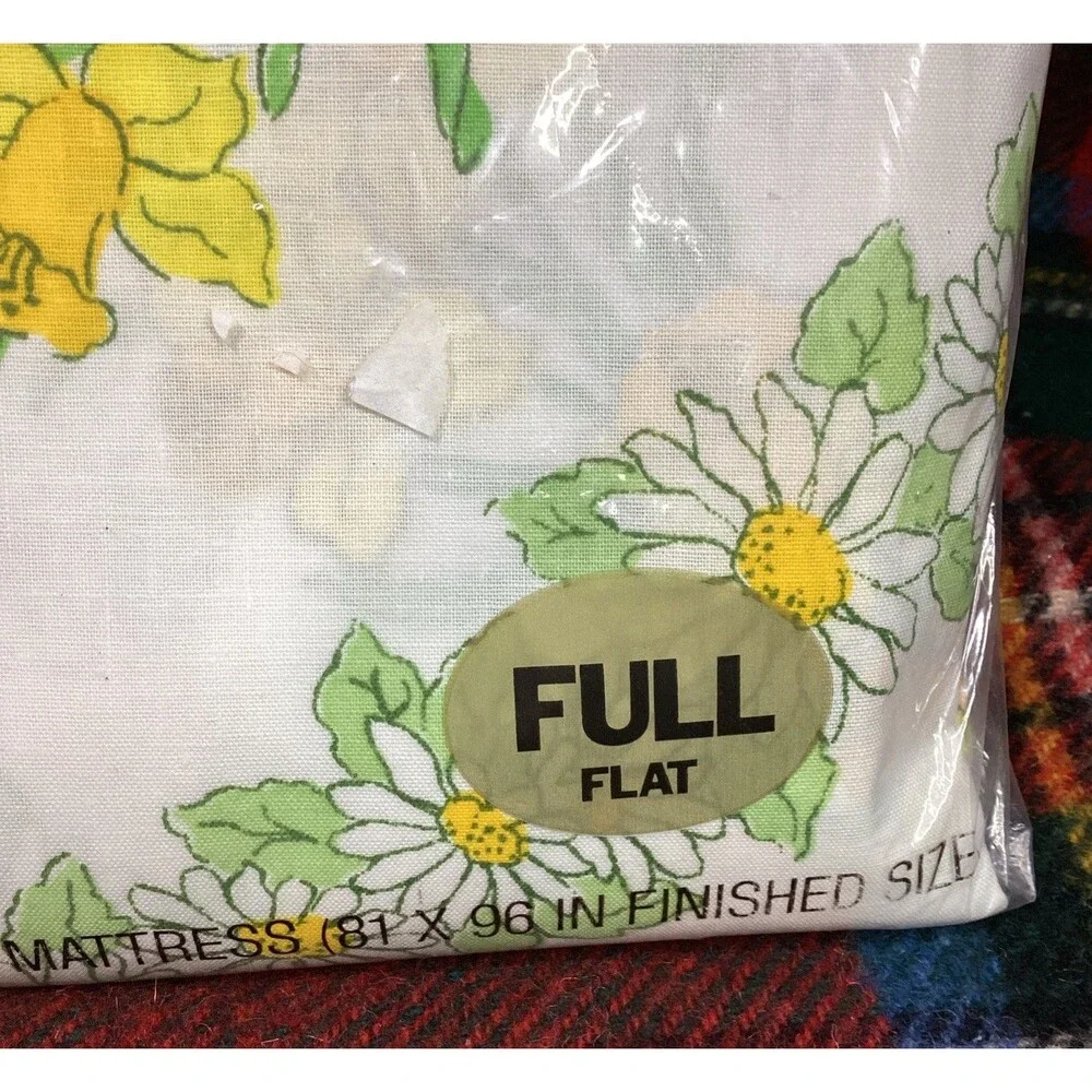 Cannon Mills Edgemont Garland Floral Full Fitted & Flat Sheet No-Iron Muslin USA